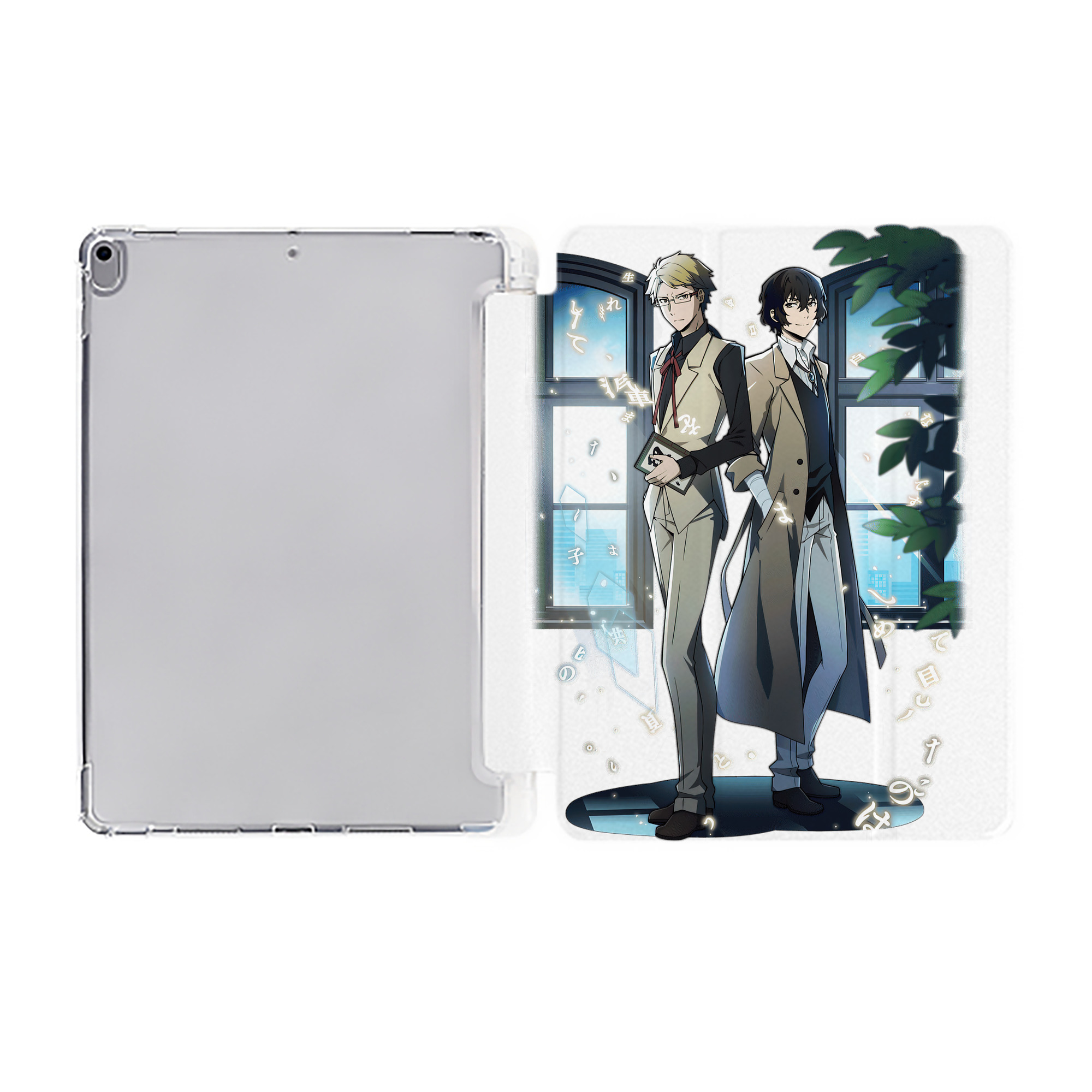 （画像用） 文豪ストレイドッグス Bungo Stray Dogs IPad ケース ペン収納付き 三つ折りスタンド PUレザー×シリコン 対応機種9.5/10.5/10.9インチ